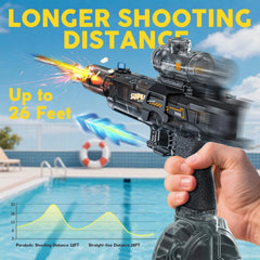 Unleash Epic Water Battles with the Full Automatic Electric Water Gun - Soak Your Friends from 28-32 FT Away in Style!