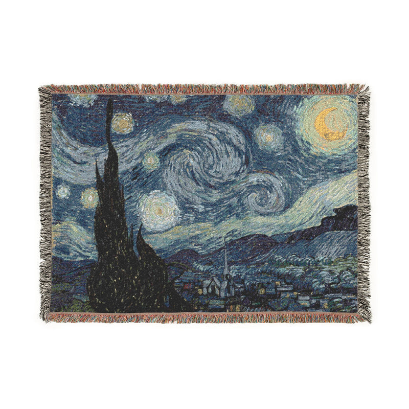 Starry Night Woven Blanket | Van Gogh Inspired Tapestry Throw