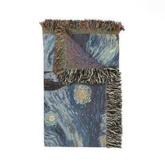 Starry Night Woven Blanket | Van Gogh Inspired Tapestry Throw