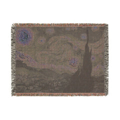 Starry Night Woven Blanket | Van Gogh Inspired Tapestry Throw