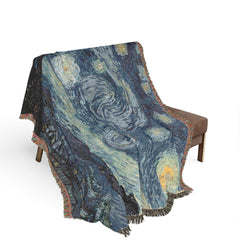 Starry Night Woven Blanket | Van Gogh Inspired Tapestry Throw