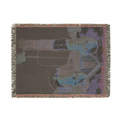 American Gothic painting Woven Blanket | farmhouse art throw