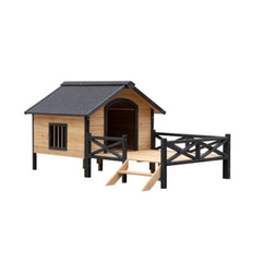 Heavy Duty Outdoor Large Wooden Cabin House Style Wooden Dog Kennel With Porch