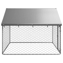 Outdoor Dog Kennel with Roof 78.7"x78.7"x59.1