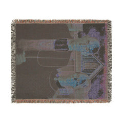American Gothic painting Woven Blanket | farmhouse art throw