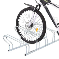 Bicycle Stand for 5 Bikes Floor Freestanding Galvanized Steel