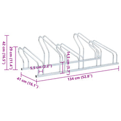 Bicycle Stand for 5 Bikes Floor Freestanding Galvanized Steel