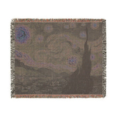 Starry Night Woven Blanket | Van Gogh Inspired Tapestry Throw