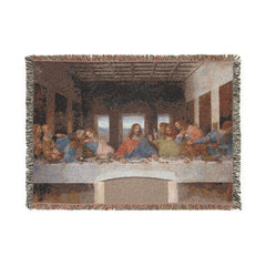 The Last Supper Woven Blanket | Religious Art Tapestry Throw