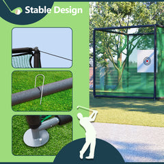 Golf Practice Net Cage,10 X 10 X 10FT Metal Frame Hitting Net Kit For Backyard,Golf Batting Cage Netting Golf Training Simulators For Home