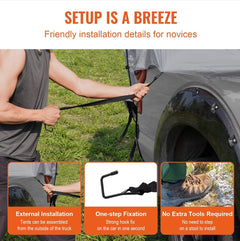 Truck Bed Tent, 5.5'-6' with Carry Bag, Waterproof PU2000mm Double Layer Truck Tent For Camping, Accommodate 2-3 Person, For Camping and Traveling