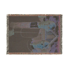 American Gothic painting Woven Blanket | farmhouse art throw