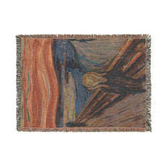 Scream Painting Woven Blanket | Expressionist Art Throw, Van Gogh Inspired