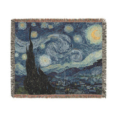 Starry Night Woven Blanket | Van Gogh Inspired Tapestry Throw