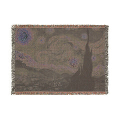 Starry Night Woven Blanket | Van Gogh Inspired Tapestry Throw