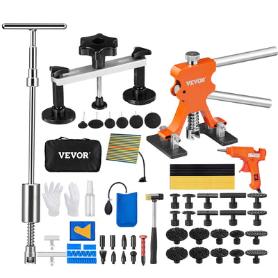 69 PCS Dent Repair Kit, Auto Car Body Paintless Dent Removal Tool Kit, Golden Lifter, Bridge Puller, Slide Hammer Tool Kit for Automobile Body, Washing Machine, Refrigerator