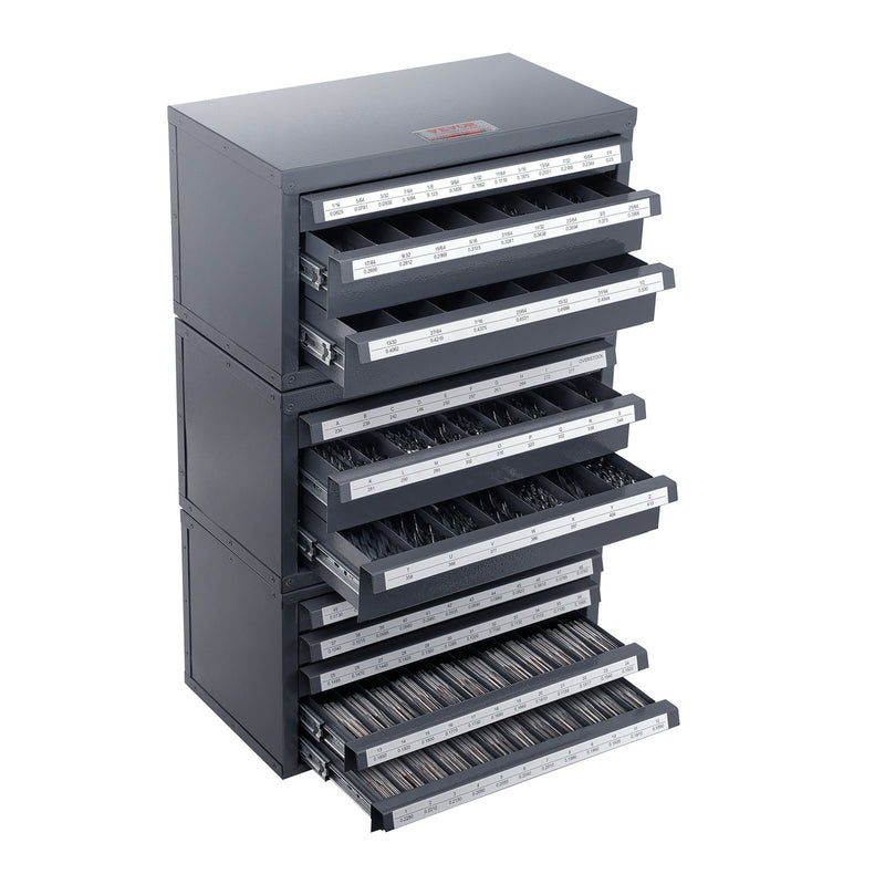 Drill Bit Dispenser Cabinet, 3 Pieces Three-Drawer for 1/16