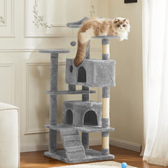 Pink Cat Tree Tower - Multi-level With Sisal Grab Post, Plush enclosures With Ladder, Plush Toys