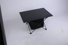 Foldable Camping Table With Storage Basket Rustproof Portable Aluminum Alloy Roll-Up Camping Table With Carrying Bag For Camping Hiking BBQ Picnic