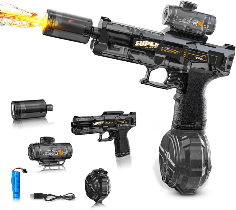 Unleash Epic Water Battles with the Full Automatic Electric Water Gun - Soak Your Friends from 28-32 FT Away in Style!