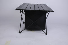 Foldable Camping Table With Storage Basket Rustproof Portable Aluminum Alloy Roll-Up Camping Table With Carrying Bag For Camping Hiking BBQ Picnic