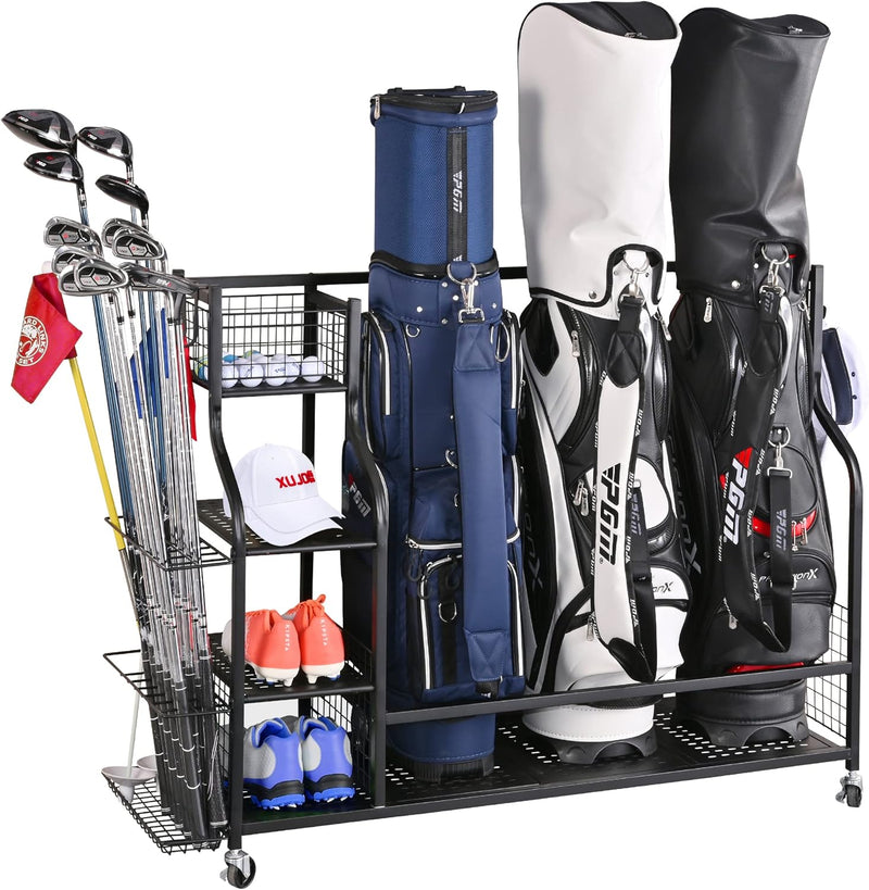 4 Golf Bag Organizer, Extra Large Golf Bag Storage Rack For Golf Bag, Golf Clubs And Golf Accessories
