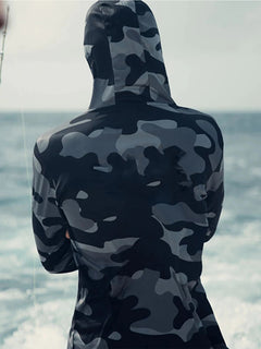 Fishing Hoodie Face Mask for Summer Men Long Sleeve Sun Protection Hunting Jersey Camisa De Pesca Performance Fish Gear, Climbing Uniform