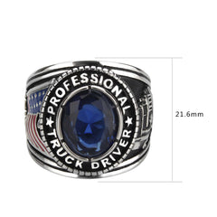 TK30320 - Trucker Ring in Montana Blue